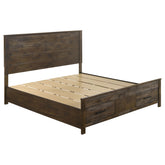 Best Furniture Outlet - Coaster - Woodmont Eastern King Storage Bed Rustic Golden Brown - 222631KE